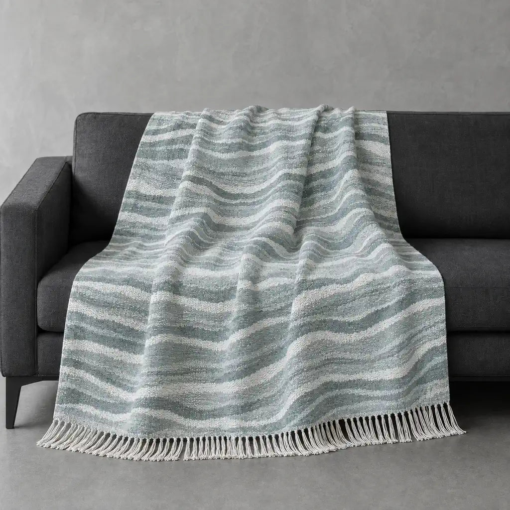 Olivia Cotton Throw in Duck Egg #Colour_Duck_Egg