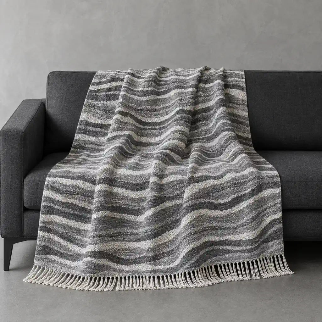 Olivia Cotton Throw in Grey #Colour_Grey