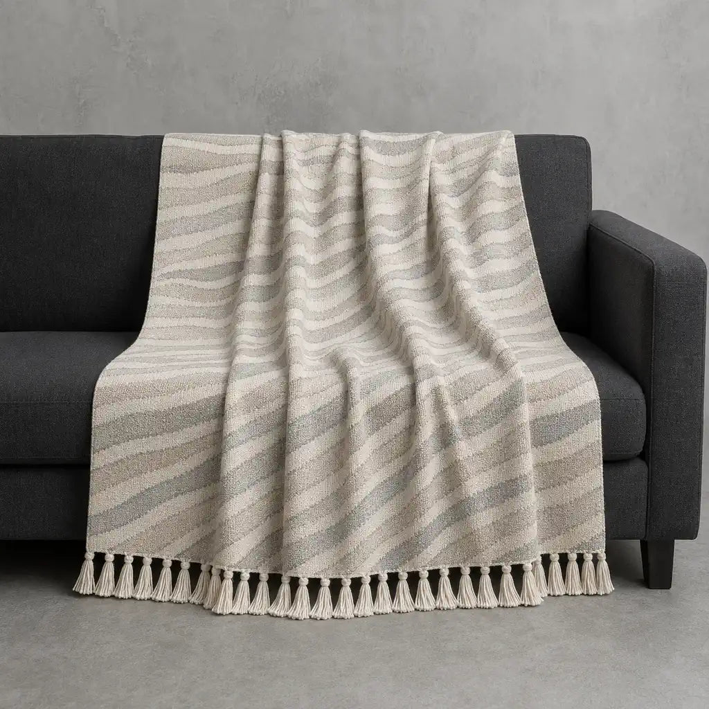 Olivia Cotton Throw in Natural #Colour_Natural