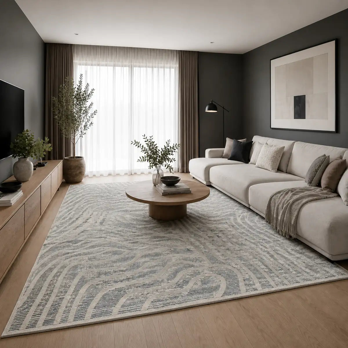Papini Affection rug in Mirage - lifestyle view - Linen and Co
