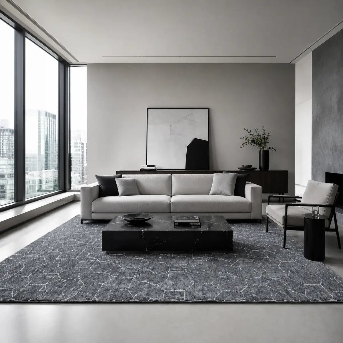 Papini Babylon rug in Thunder - lifestyle view - Linen and Co