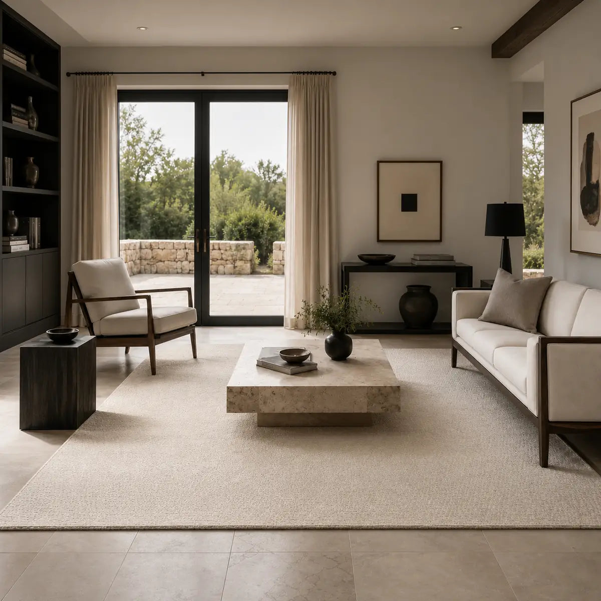 Papini Highveld rug in Straw - lifestyle view - Linen and Co