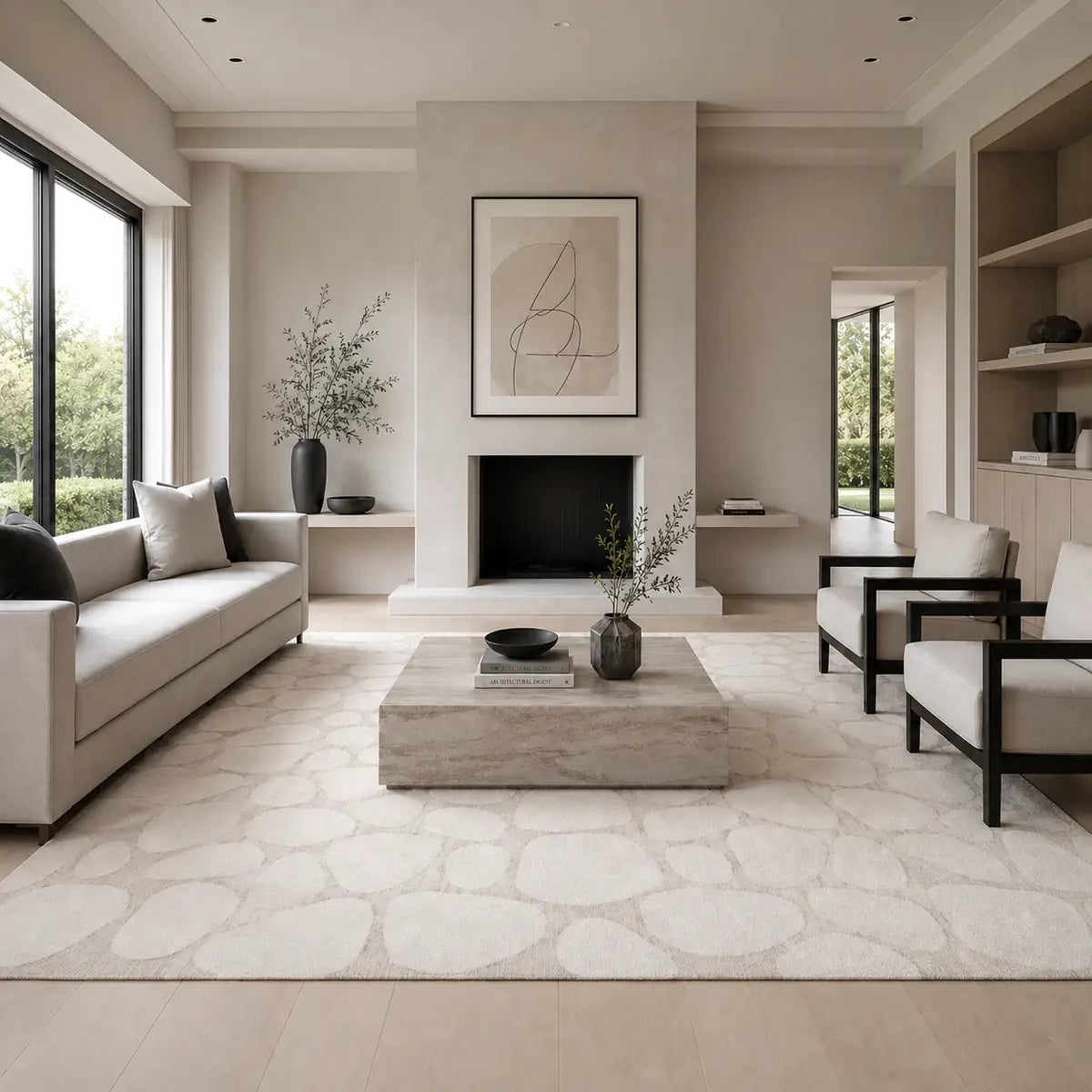 Papini Mahe rug in Sandcastle - lifestyle view - Linen and Co
