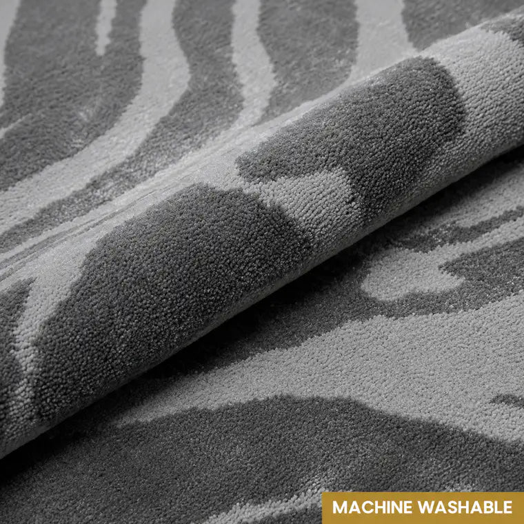Papini Merapi rug in Fog - close-up detail - Linen and Co