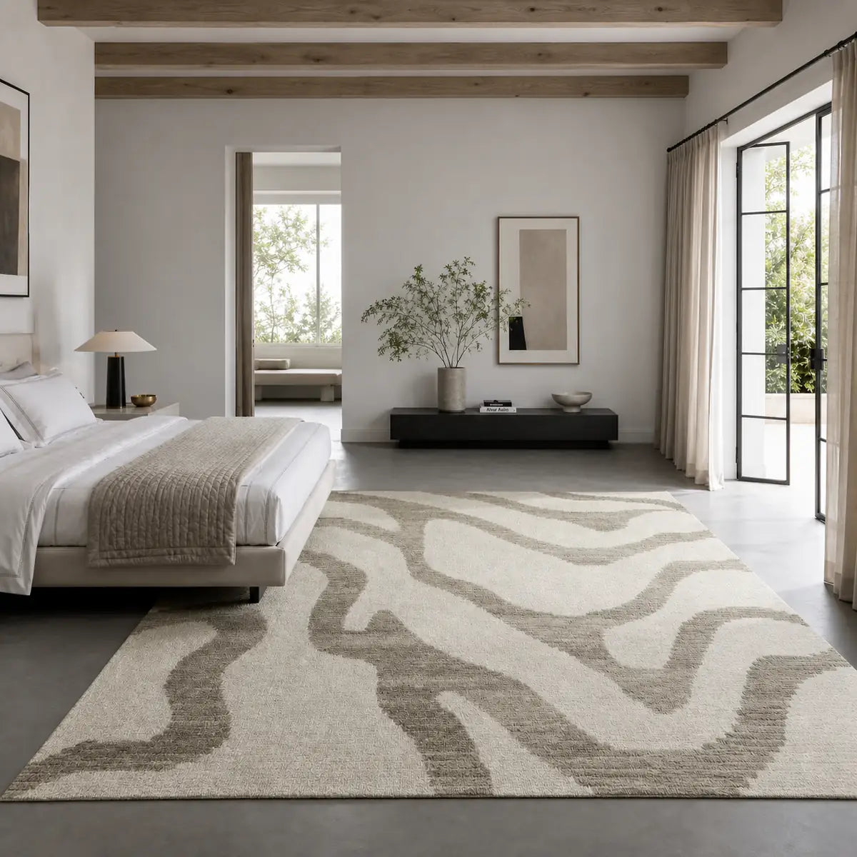 Papini Namib rug in Dune - lifestyle view - Linen and Co