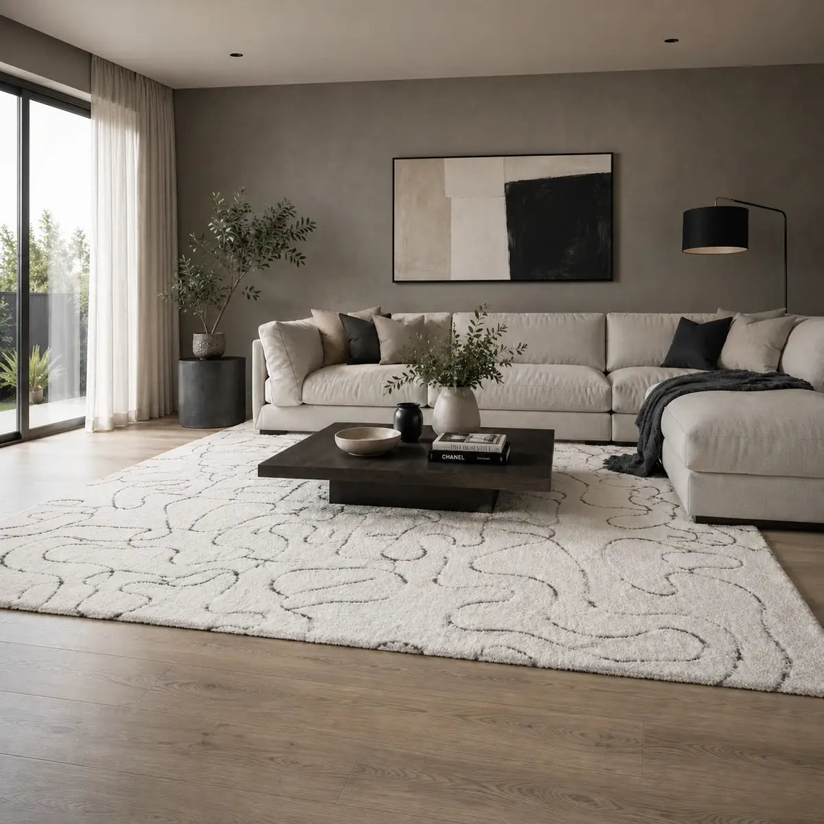 Papini Oslo rug in Blizzard - lifestyle view - Linen and Co