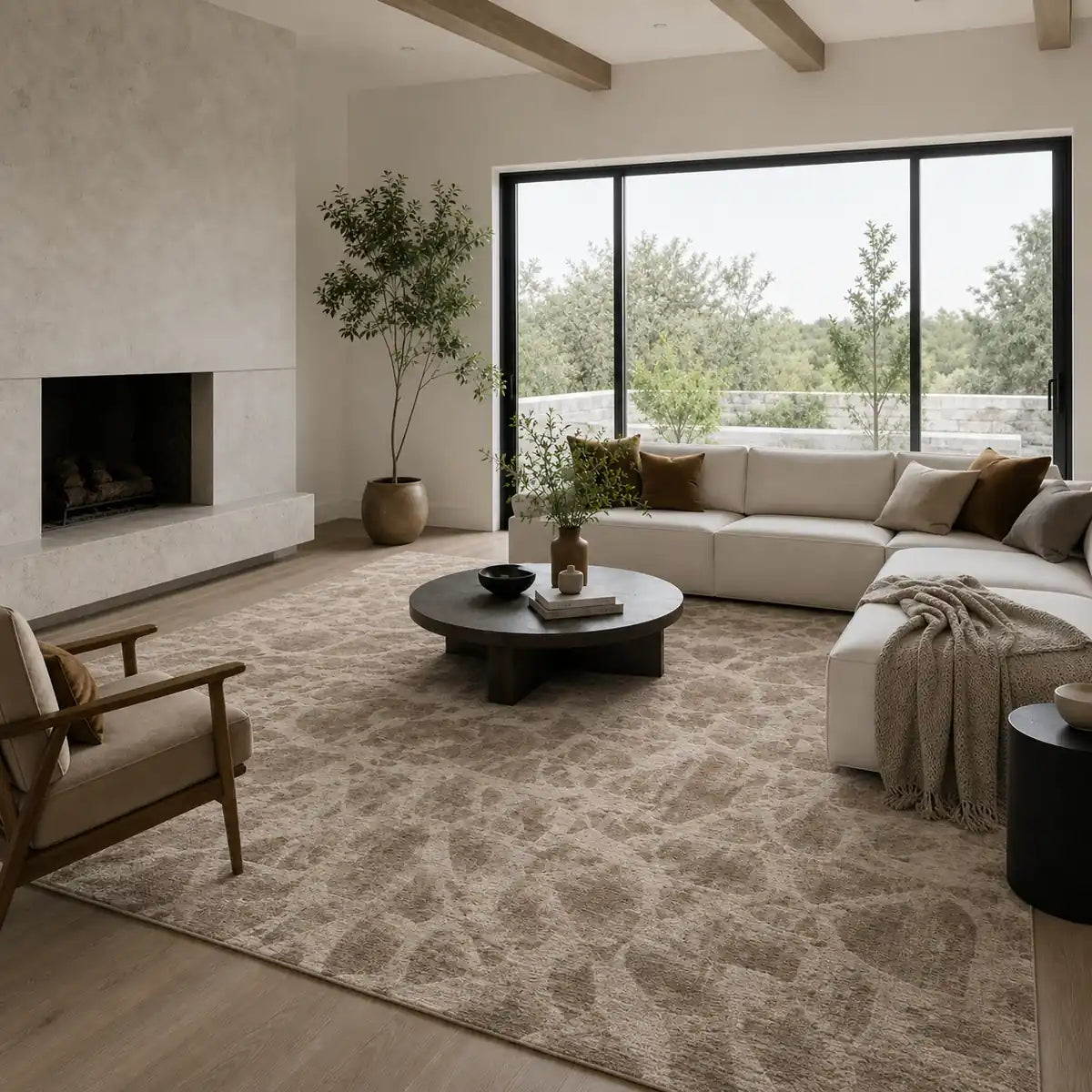 Papini Vesta rug in Pumice - lifestyle view - Linen and Co