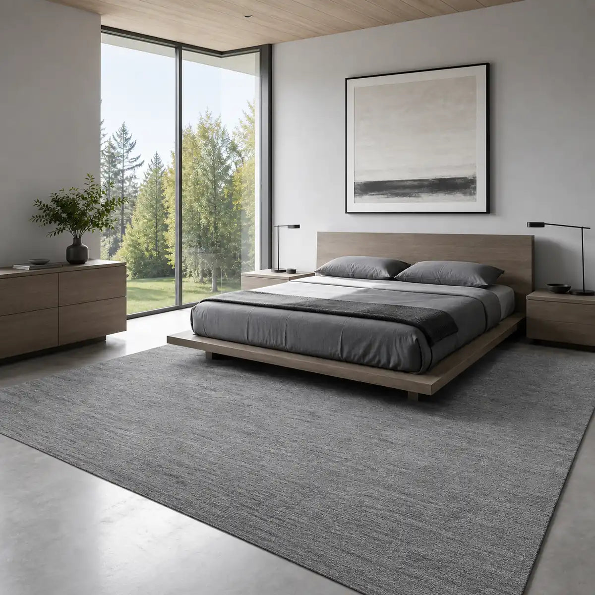 Papini Wayfarer rug in Cloud - lifestyle view - Linen and Co