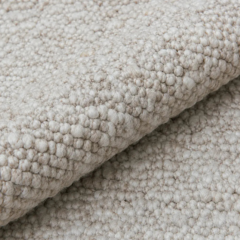 Papini Wayfarer rug in Pebble - close-up detail - Linen and Co