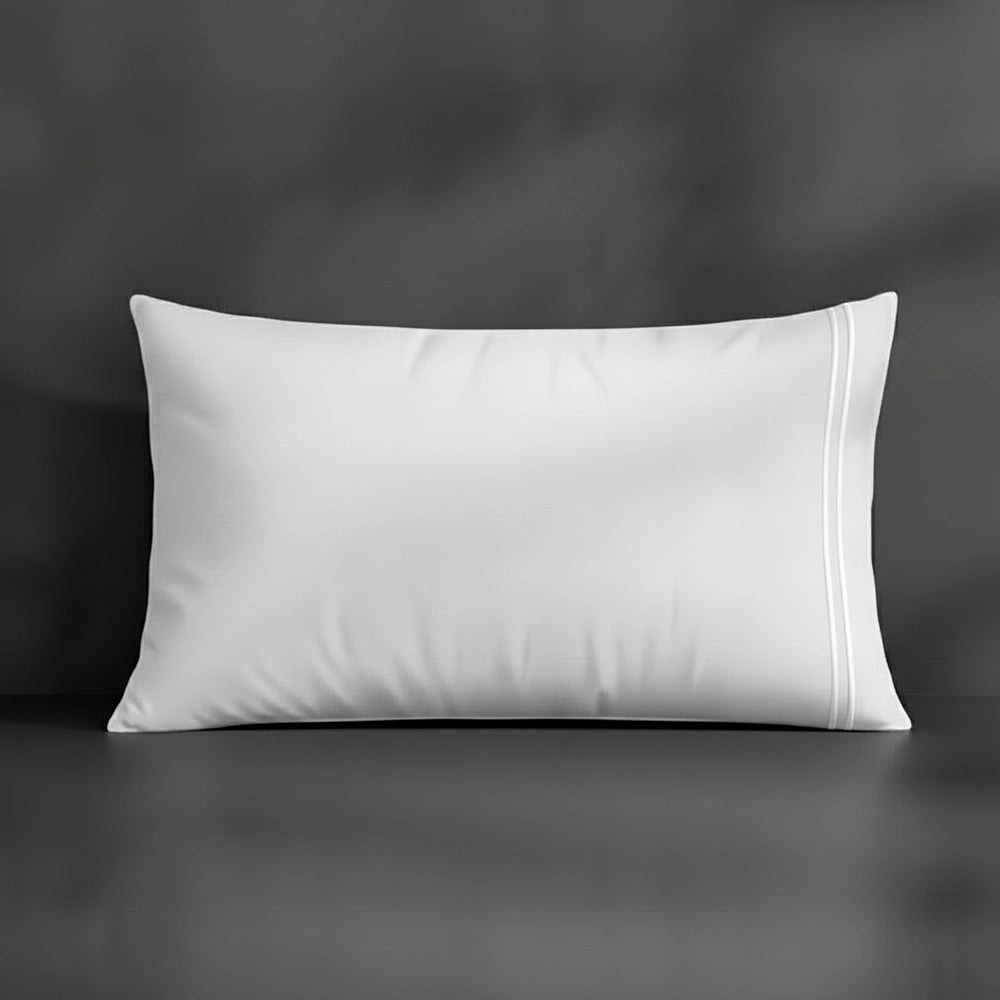 White Plain pillowcase with satin stitch by Linen and Co - premium bed linen