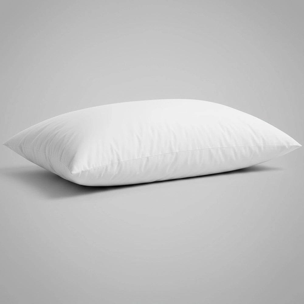  Premium white Classic Hungarian goose down pillow displayed on neutral grey background, showcasing luxury hospitality-grade bedding by Linen & Co