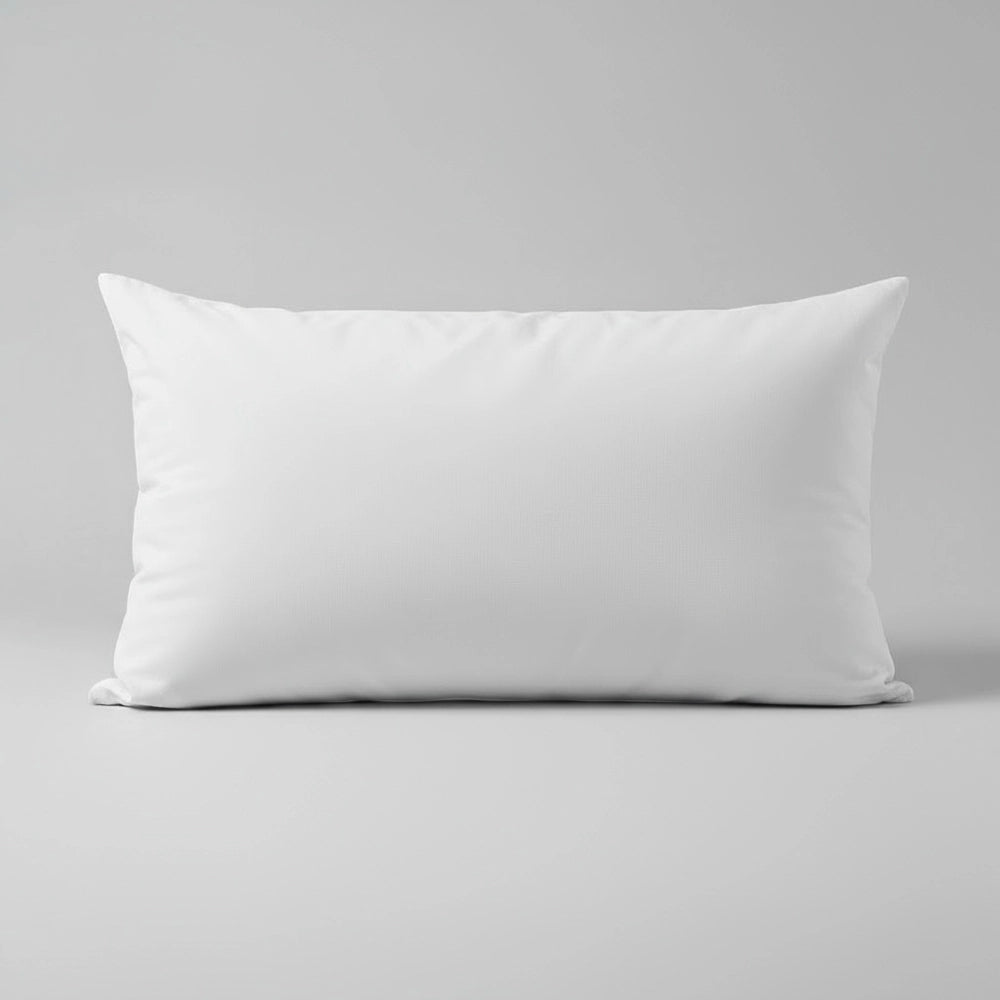 Premium Hungarian goose down pillow with white cotton cover displayed on neutral grey background, showcasing luxury texture and professional hospitality-grade quality