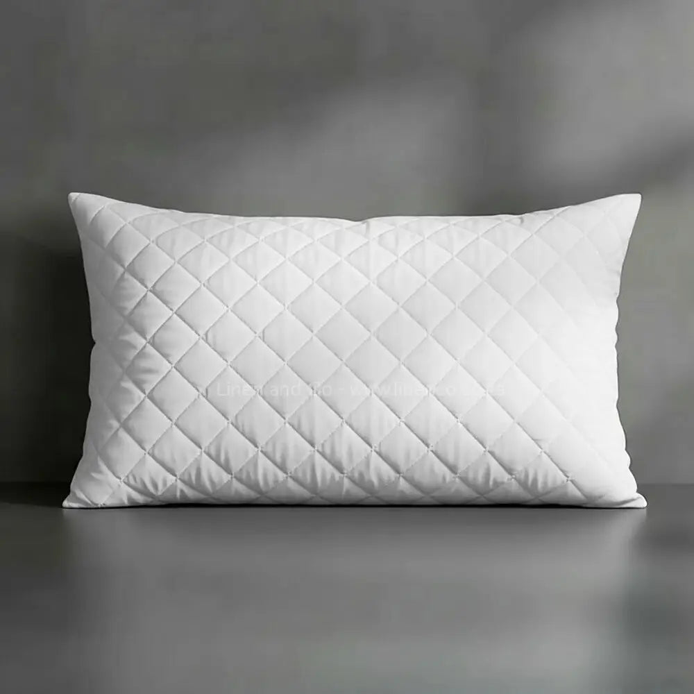 White quilted Wetsafe pillow protector with terry texture and waterproof protection - Linen and Co