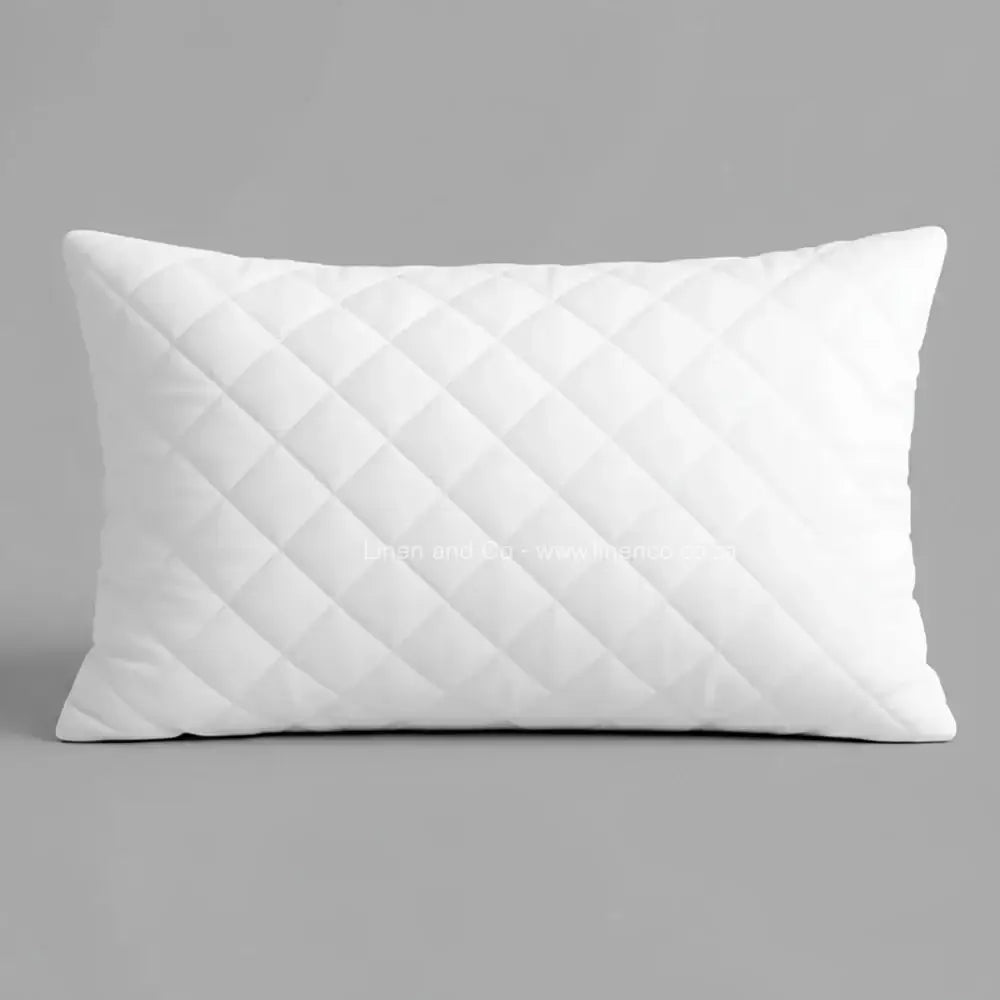 Quilted Wetsafe Pillow Protector in King size (50 x 90cm) – white quilted waterproof pillow cover with diamond quilting pattern, displayed on neutral background. Hospitality-grade, machine washable pillow protection by Linen & Co