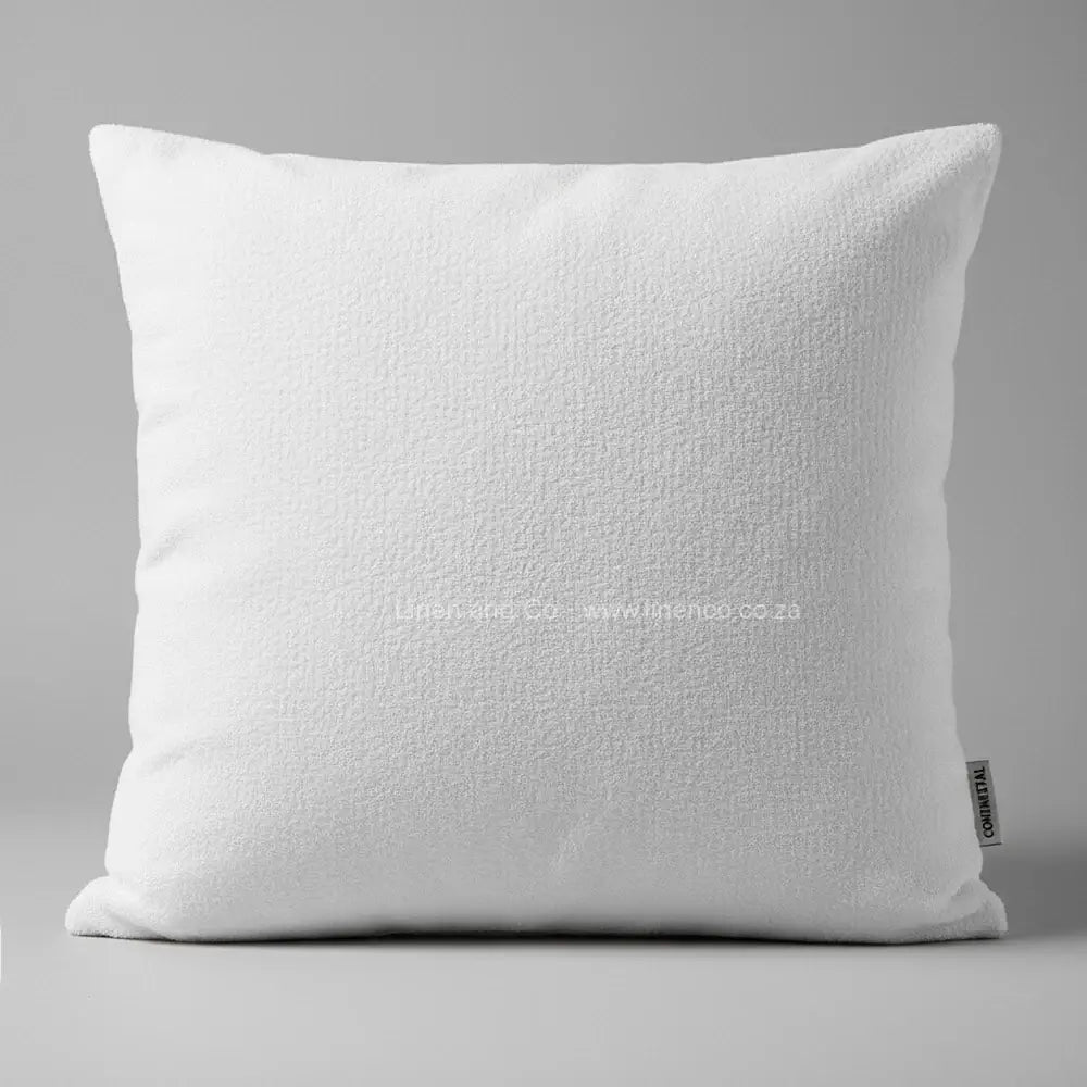 Towelling Wetsafe Pillow Protector in Continental size (80 x 80) – white towelling  waterproof pillow cover with terry cloth texture, displayed on neutral background. Hospitality-grade, machine washable pillow protection by Linen & Co