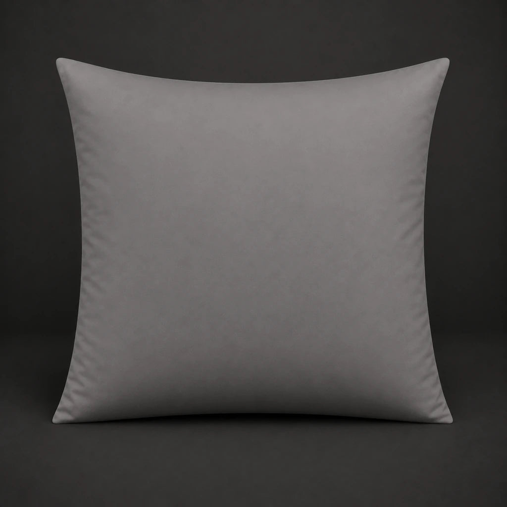 Grey plain 200TC 100% cotton percale continental pillowcase with no satin stitch border by Linen and Co