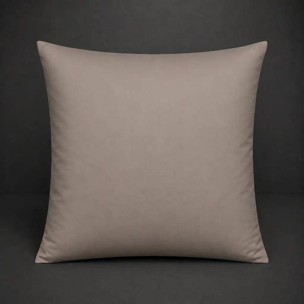 Stone plain 200TC polycotton percale continental pillowcase with no satin stitch border by Linen and Co