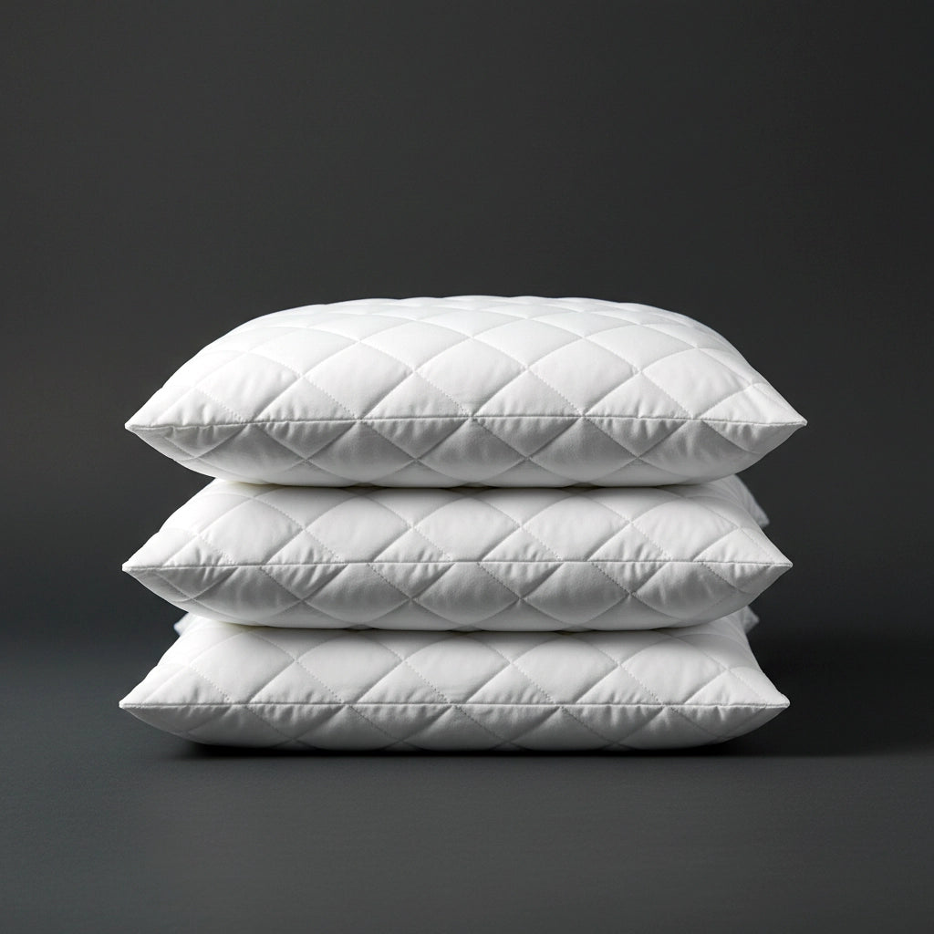 Quilted pillow protectors styled for hospitality bedding protection by Linen and Co.