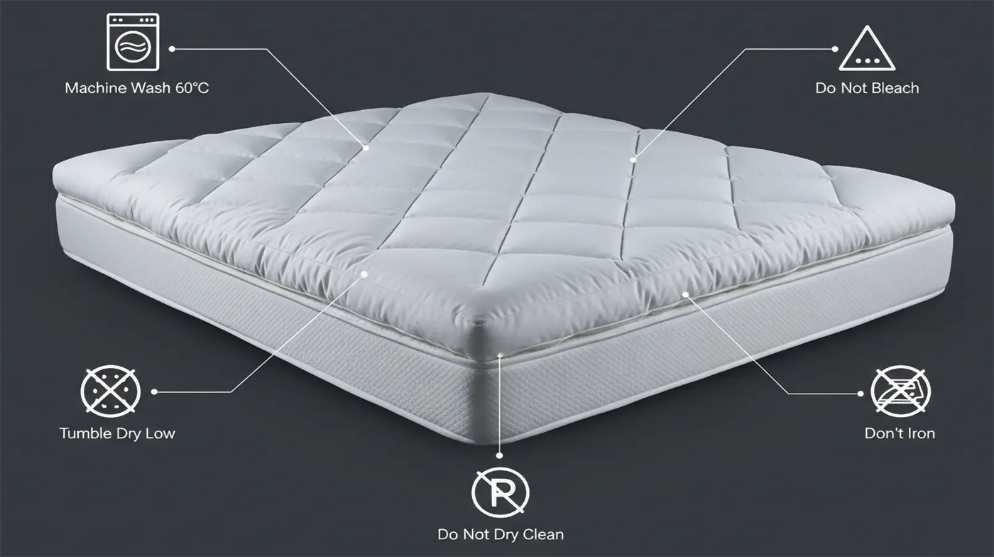Care guide for Quilted Microfiber Mattress Topper