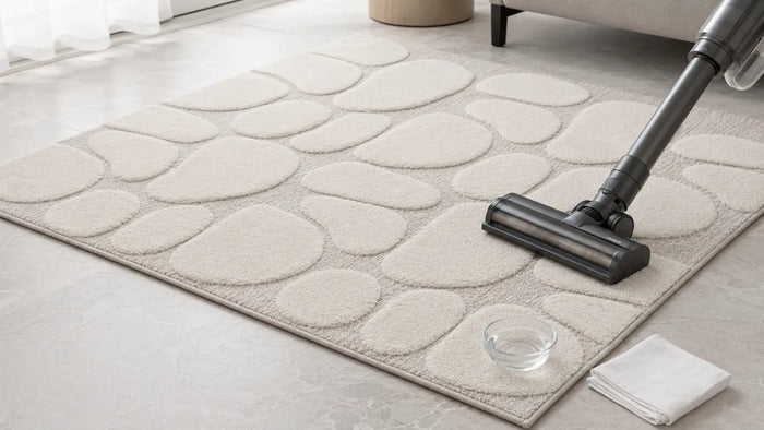 Care notes imagery for Mahe Rug
