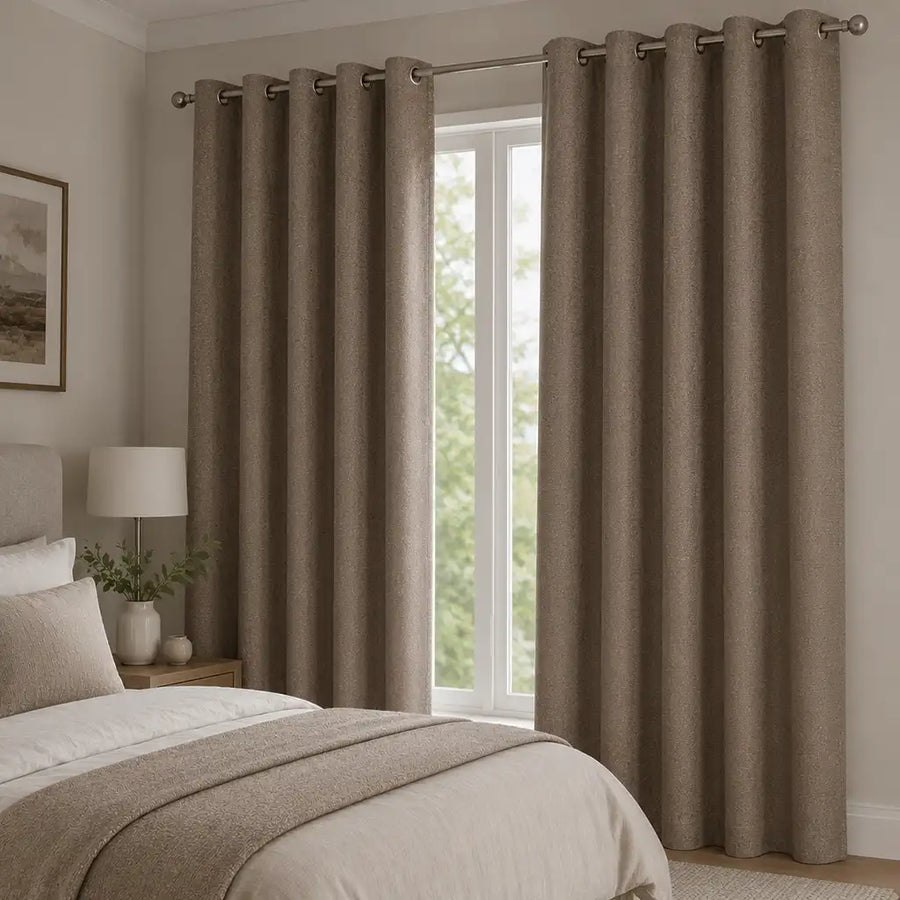 Mocha eyelet curtain