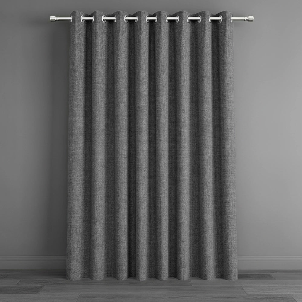 Silver grey eyelet blockout curtain by Linen and Co - premium hospitality curtains