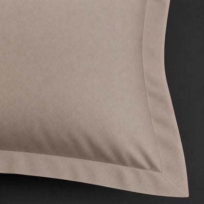 Oxford (No Satin Stitch) - Stone Polycotton 200TC Flat Sheet - Linen and Co