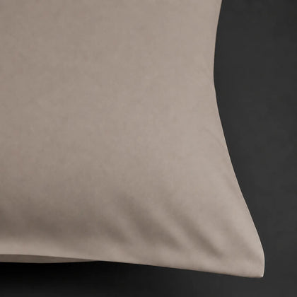 Plain (No Satin Stitch) - Stone Polycotton 200TC Flat Sheet - Linen and Co