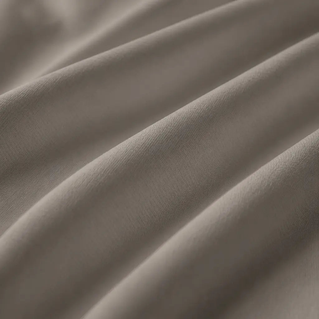 Stone Polycotton Percale 200TC Fitted Sheets fabric texture close up - Linen and Co