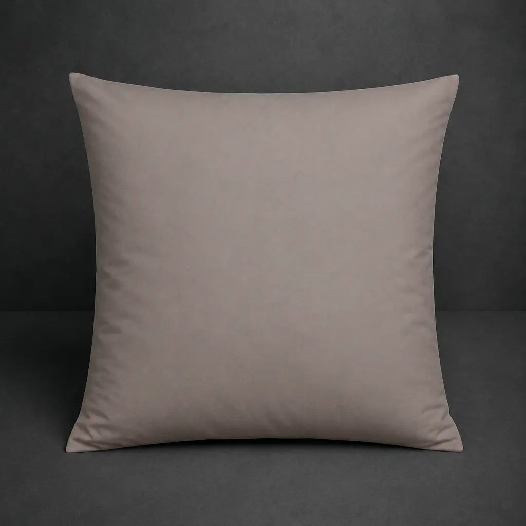 Square Stone Polycotton Percale 200TC Continental pillowcase with a plain no satin stitch finished edge.