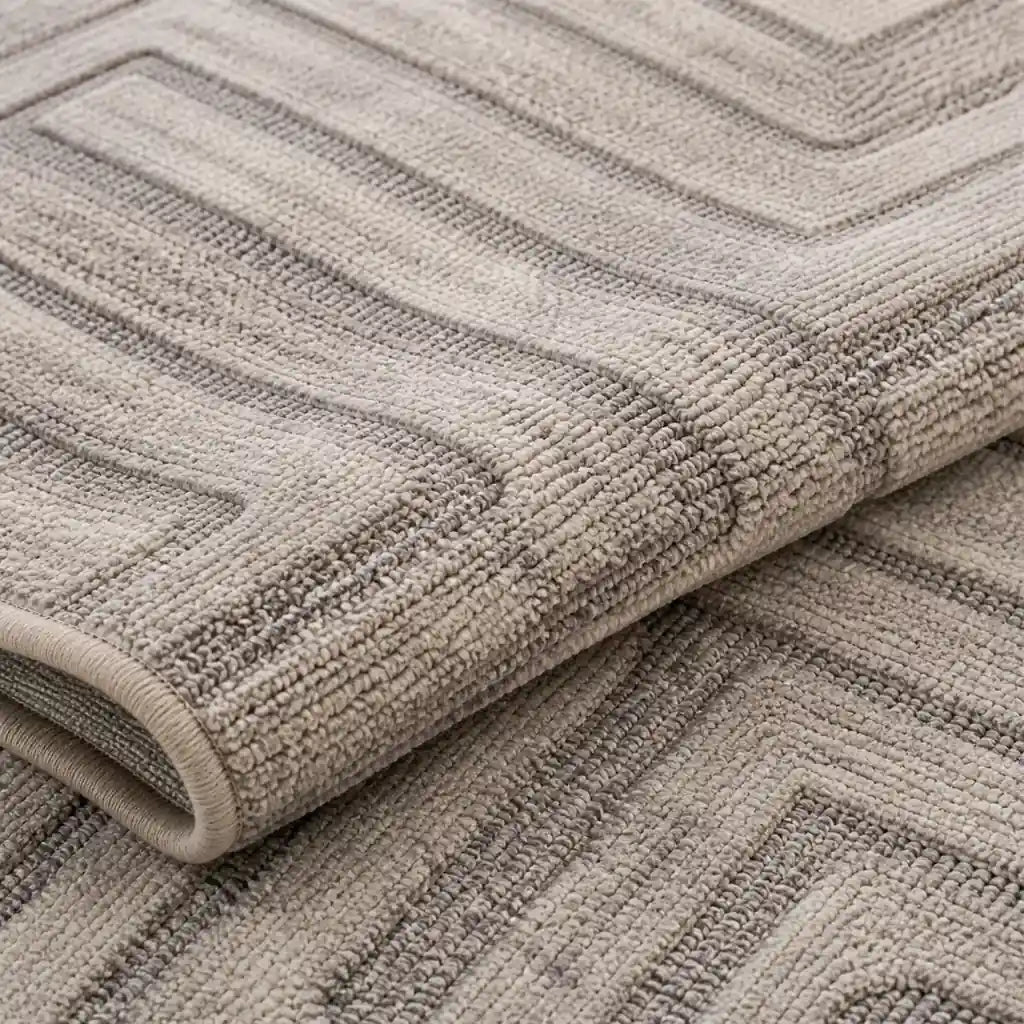 Tabriz rug in Stone - close-up detail - Linen and Co#Colour_Stone