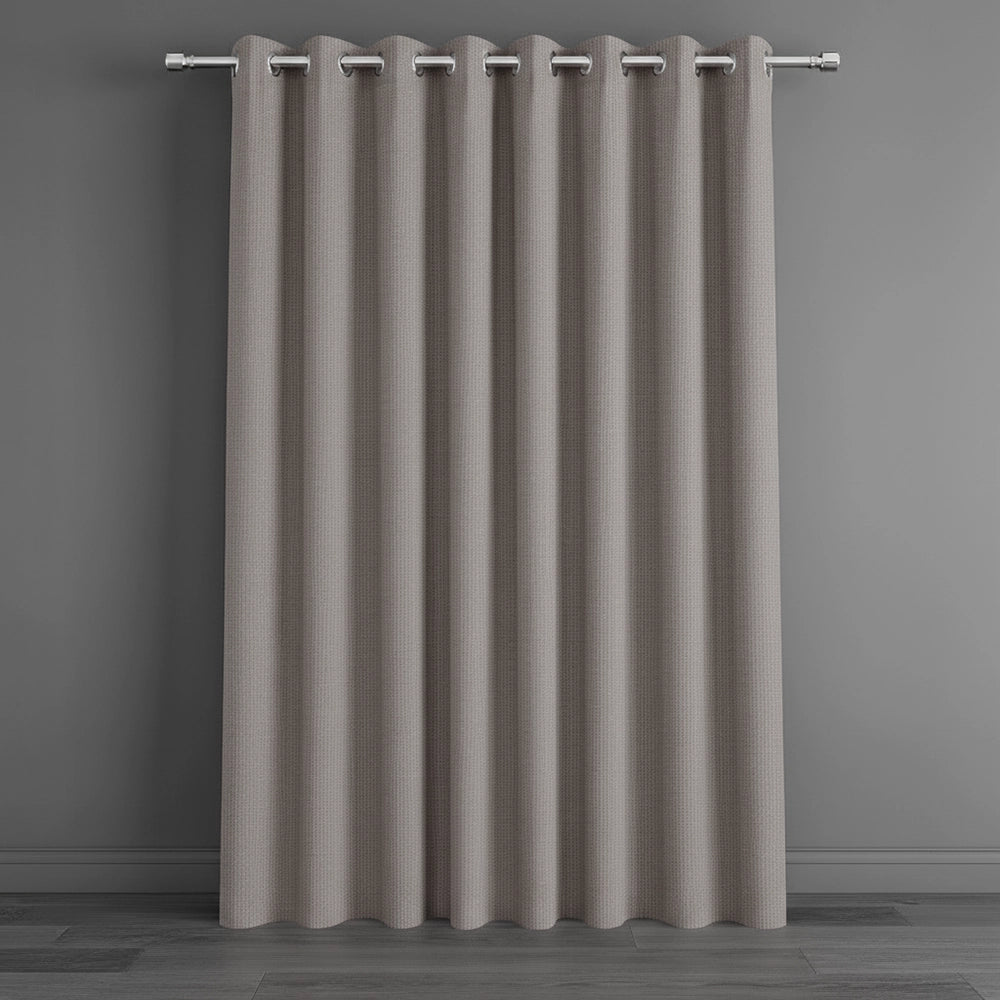 Taupe eyelet 100% blockout curtain by Linen and Co - premium hospitality curtains