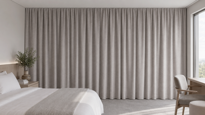 Textured Blockout Curtain - Taped