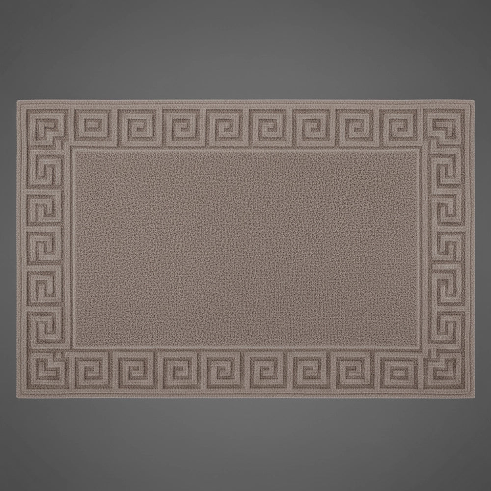 Truffle SB bath mat with Greek key border by Linen and Co - premium hospitality bath linen