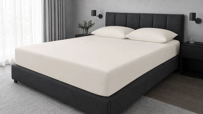 Cream Polycotton 200TC Fitted Sheet