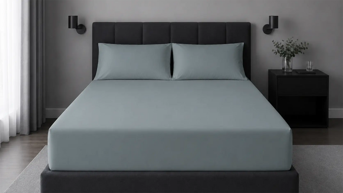 Duck Egg Cotton 200TC Fitted Sheet