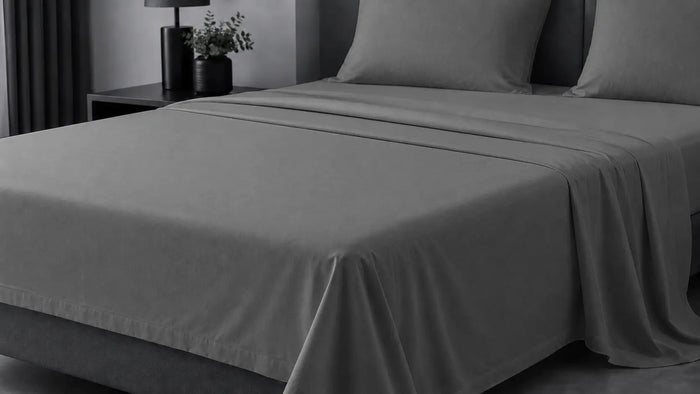 Grey Cotton 200TC Flat Sheet