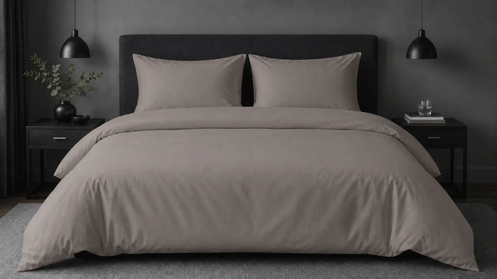Stone Polycotton 200TC Duvet Cover Set