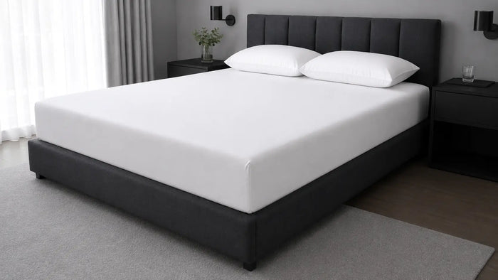 White Cotton 300TC Fitted Sheet