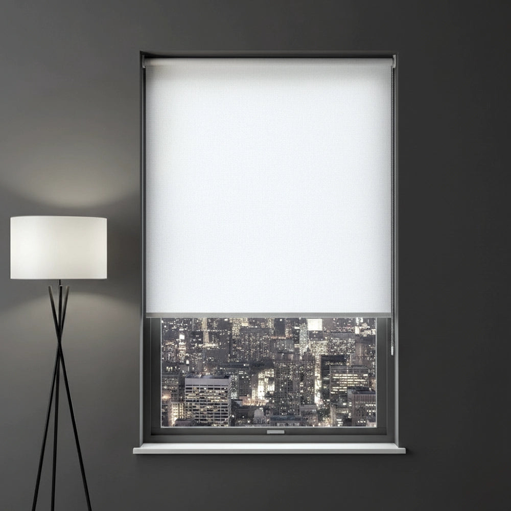 White Blockout Roller blind by Linen and Co - premium hospitality window blinds