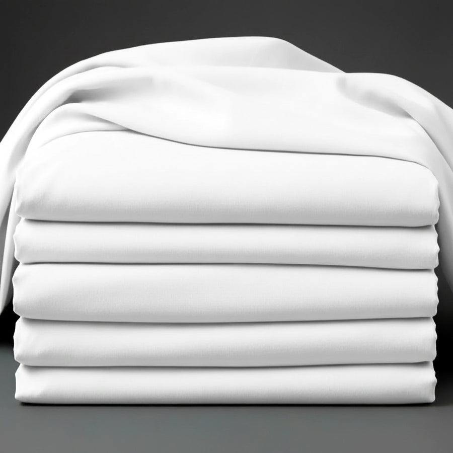 White percale 200TC folded bed linen  – Linen and Co