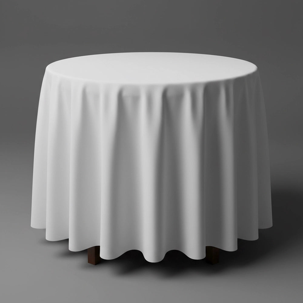 White round table cloth by Linen and Co - premium hospitality 
